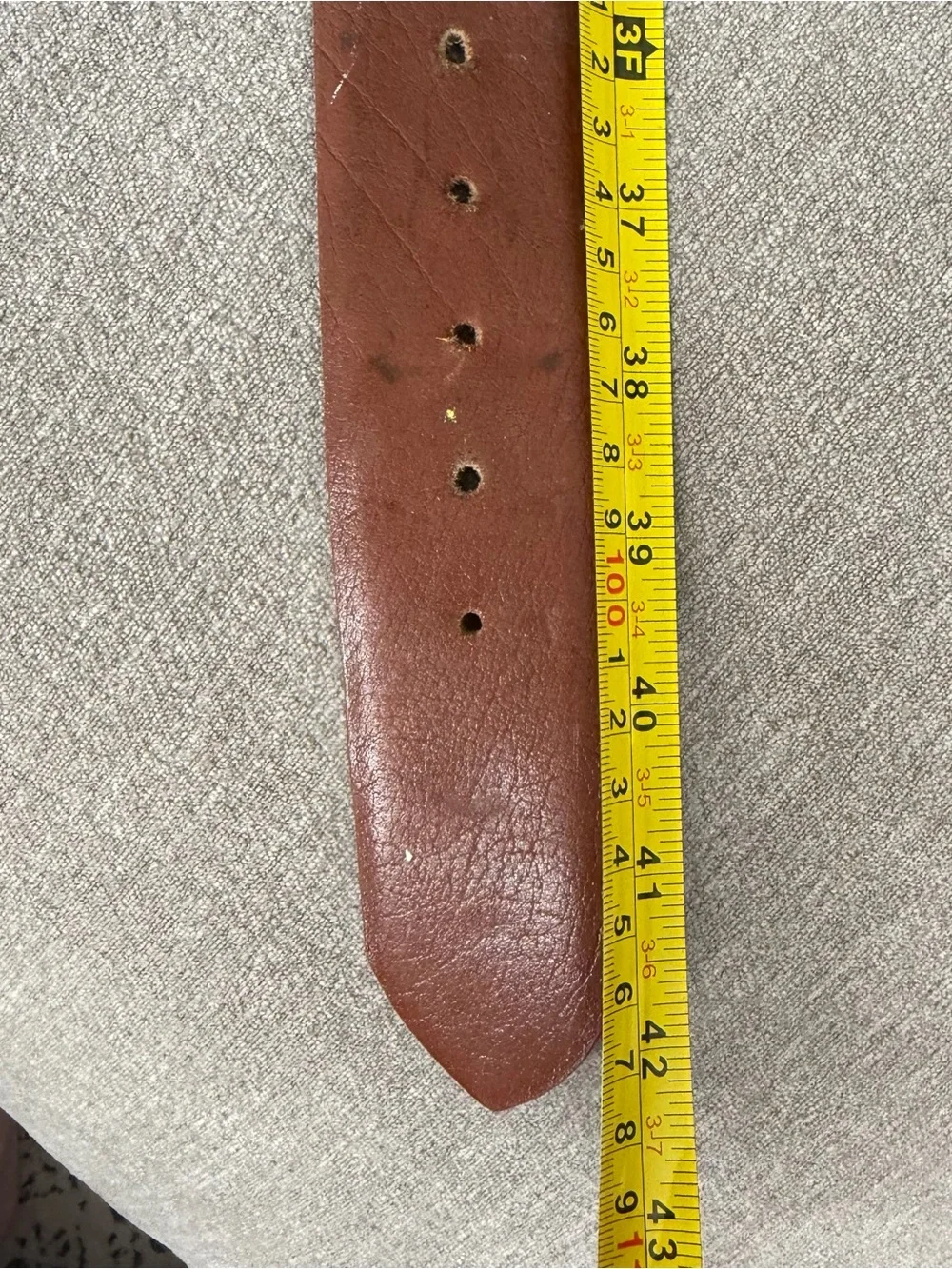 Vintage Paris Leather Belt BPOE Elks Lodge Brass Buckle Mens Sz 38 Brown USA Mad